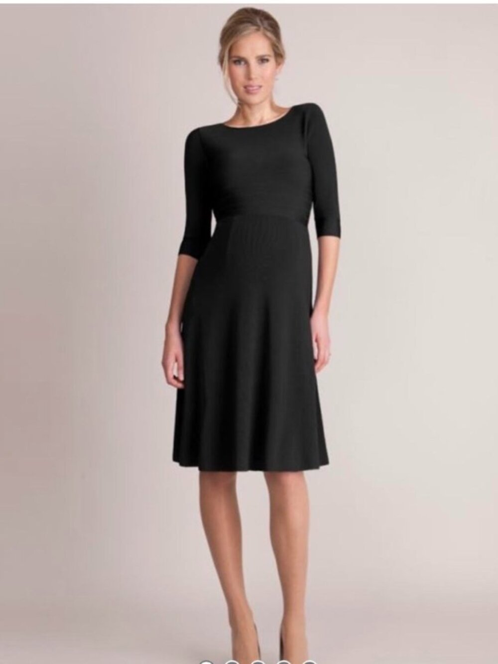 Luxe By Seraphine Maternity Fit & Flare Dress Stretch Knit Office to Evening